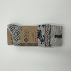 Wunderschne Wollsocken aus 80% reiner Wolle mit Elchmotiv