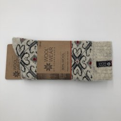 Weiche, schicke Wollsocken mit Herzmotiv aus 80% Wolle