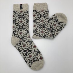 Weiche, schicke Wollsocken mit Herzmotiv aus 80% Wolle
