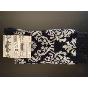 Wollstrmpfen mit Damast Muster aus 60% reiner Wolle