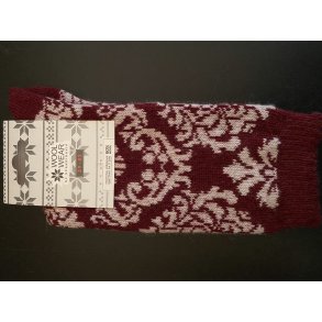 Wollstrmpfe aus 60% Wolle mit klassischem Damast Muster