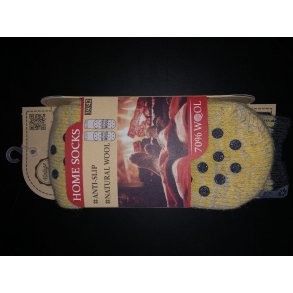 Warme Kuschelsocken aus 70% Wolle mit rutschfester Sohle