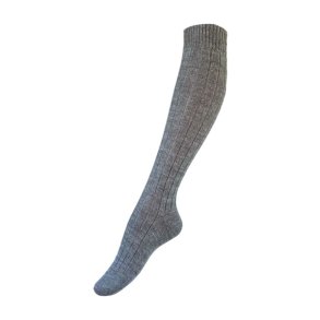 Schne, knielange Socken aus Alpakawolle in Hellgrau