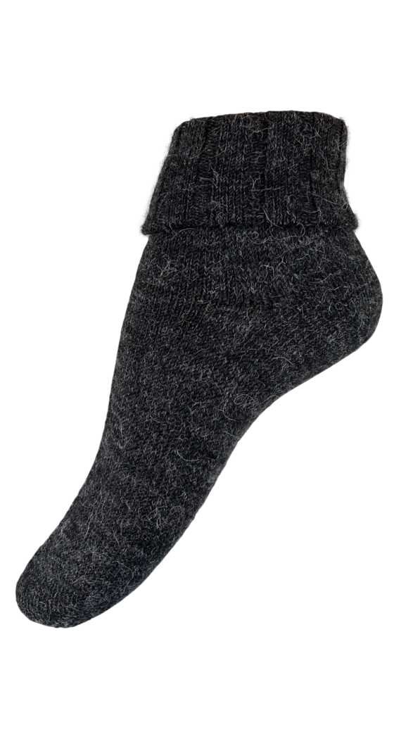 Wunderschne anthrazitfarbene Socken aus Alpakawolle