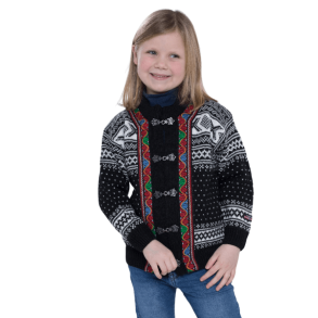 Cardigan til brn i 100% kamgarn