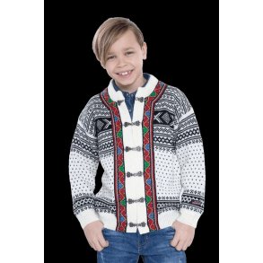Stilfuld brne cardigan i 100% kamgarn