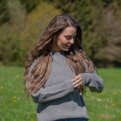 Flot gr� JURMO striktr�je i 100% uld til kvinder - Fra WOOLWEAR of Scandinavia