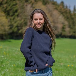 Navy bl� JURMO striktr�je i 100% uld til kvinder - Fra WOOLWEAR of Scandinavia