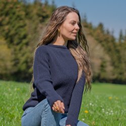 Navy bl� JURMO striktr�je i 100% uld til kvinder - Fra WOOLWEAR of Scandinavia