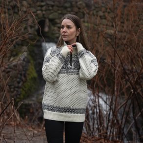 Uldtrje af ren uld med klassisk telemarksmnster til kvinder