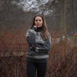 Varm uldtrje i flot norwool design i 100% ren uld til kvinder