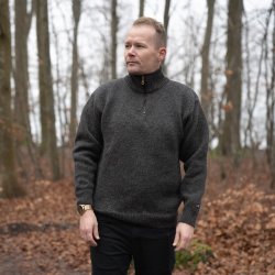 Klassisk norsk sweater i 100% uld i koksgr til mnd 