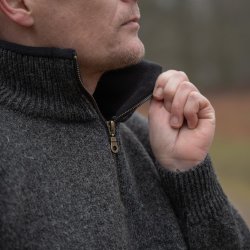 Koks gr norsk uldsweater med elg motiv til mnd