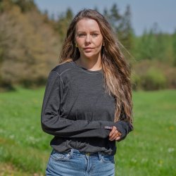 T-shirt med langermer til kvinder, i 100% ekstra fin kologisk merinould