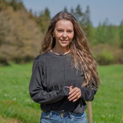 T-shirt med langermer til kvinder, i 100% ekstra fin kologisk merinould