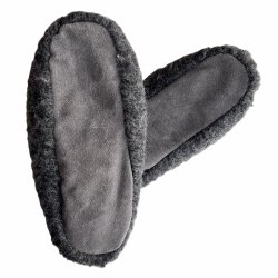Smarte uldslippers med ruskind bund.