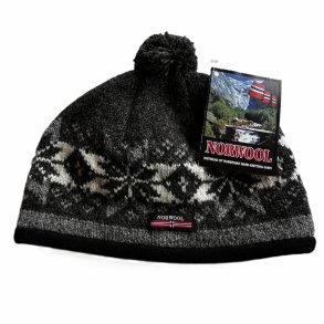 Mrkegr uldhue med kvast