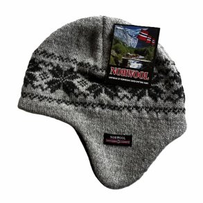 Lysegr Strikhue m/reklapper