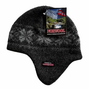 Koksgr strikhue m/reklapper.