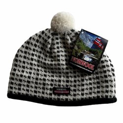  Strik hue i 100% ren ny uld med bomber/luer