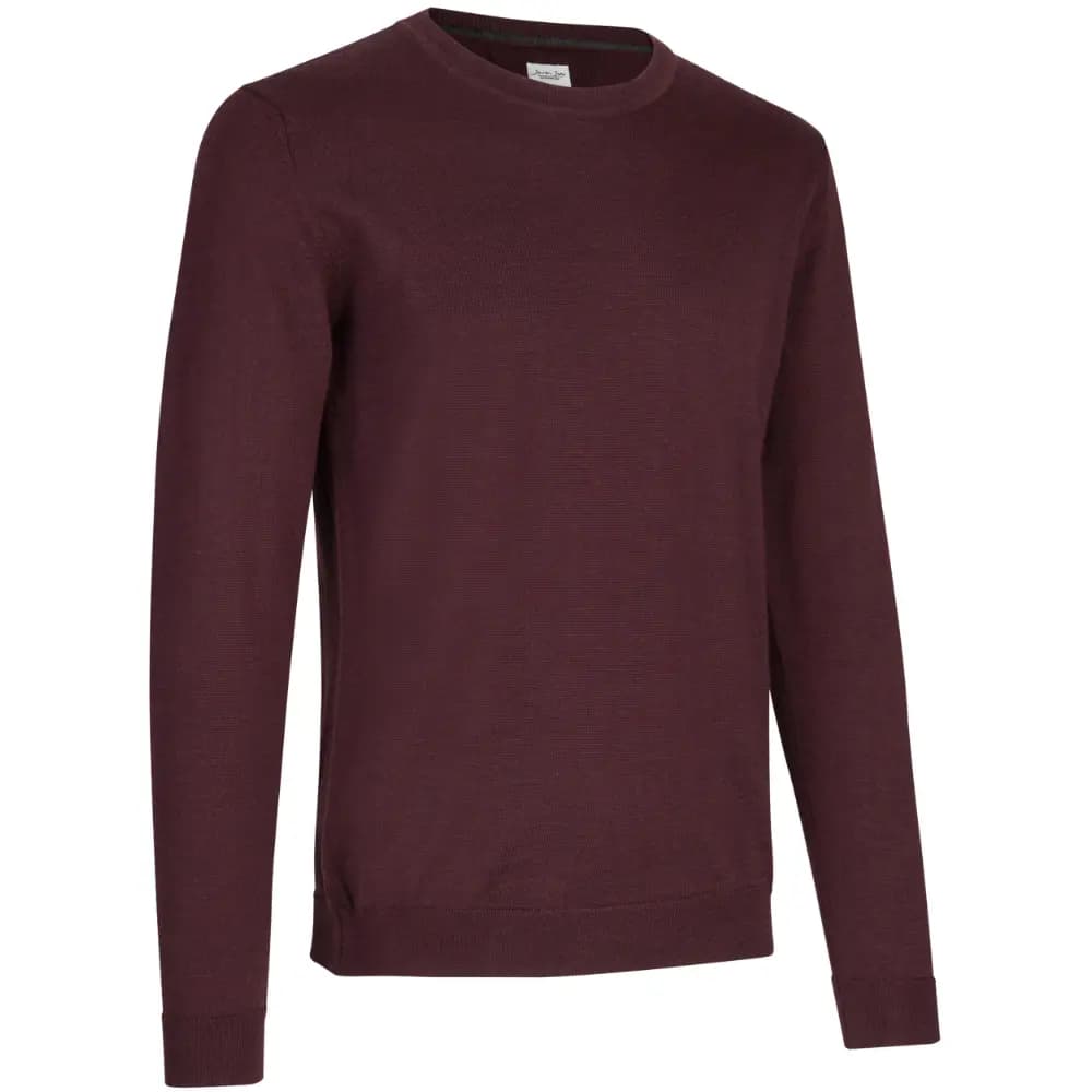 Pullover til mænd i merinould - Enkle og elegante. Bordeaux melange S