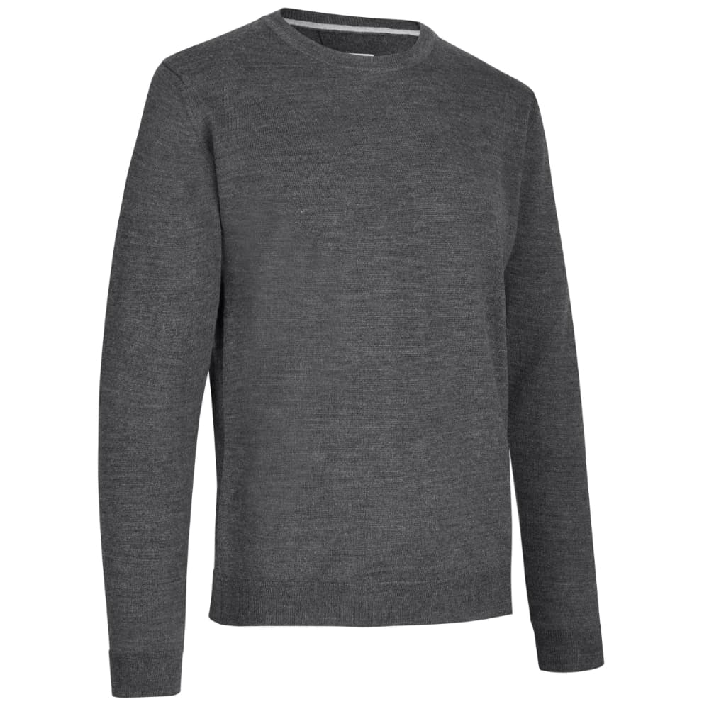 Pullover til mænd i merinould - Enkle og elegante. Mørk grå melange S