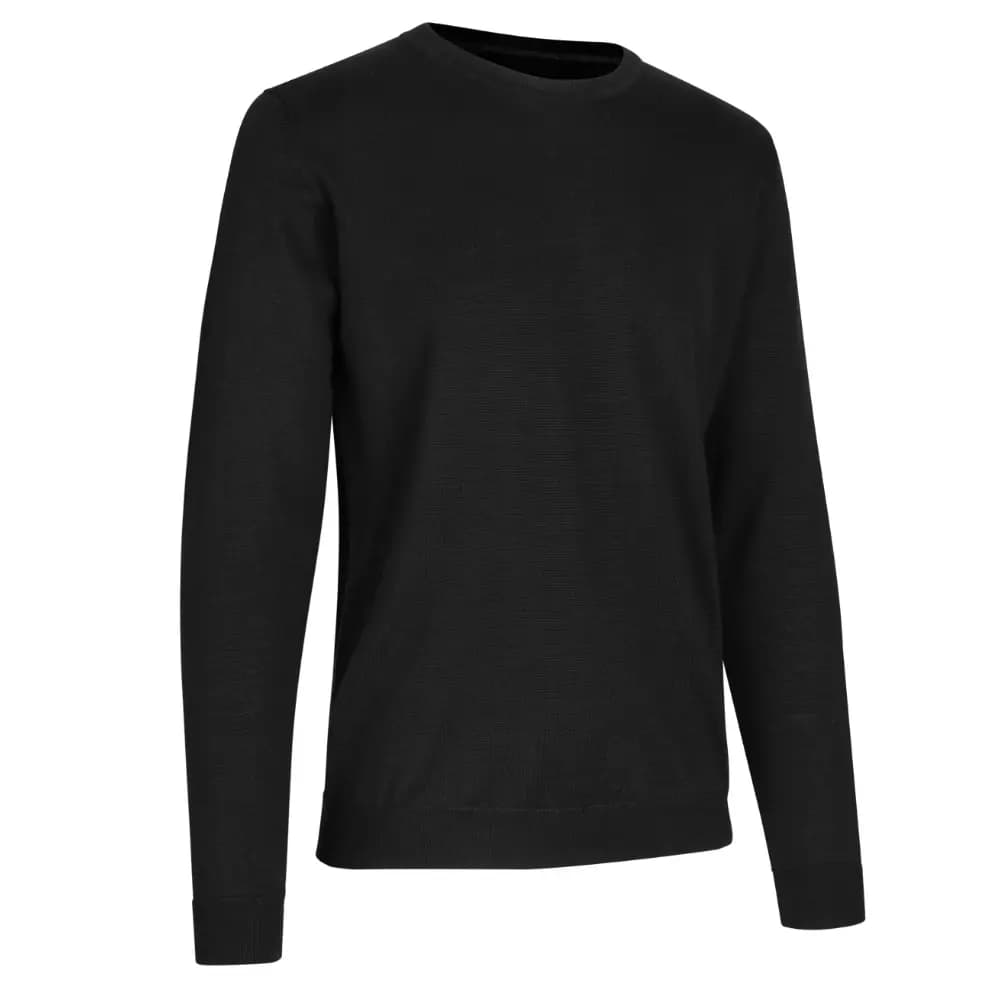 Pullover til mænd i merinould - Enkle og elegante. Sort S