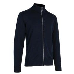 Lkker cardigan med lynls og hj krave til mnd i navy bl 