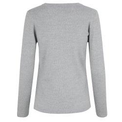 L�kker merino pullover | dame, Lys gr� melange 