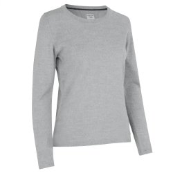L�kker merino pullover | dame, Lys gr� melange 