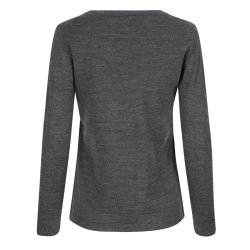 Lkker merino pullover | dame, Mrk gr melange