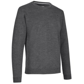Pullover til mnd i merinould - Enkle og elegante. Mrk gr melange