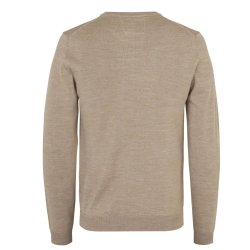 Pullover til mnd i merinould - Enkle og elegante. Sand melange