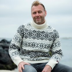 Islands uldtrje i retro look af 100% ren ny uld