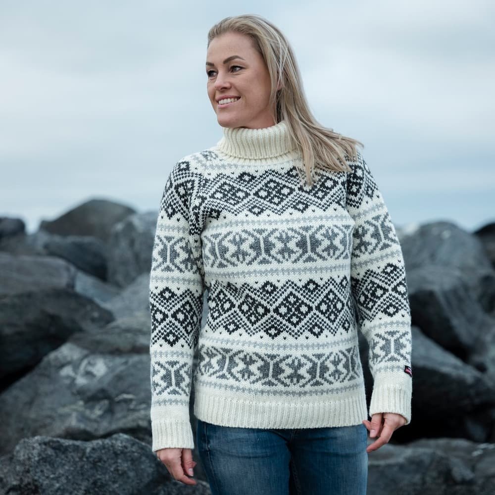 Islands uldtrje i retro look af 100% ren ny uld