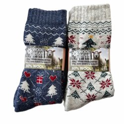 2 pak assorterede julesokker