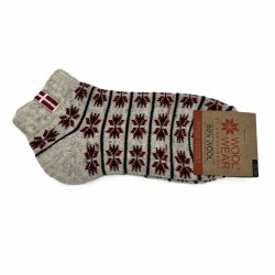 Kurze, kuschelige Socken aus 80 % reiner Wolle mit schnem Muster
