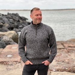 Moderne norsk uldsweater i 100% ren uld