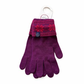 Finger handsker lilla/rosa 