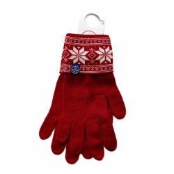 Finger handsker rd/hvid 