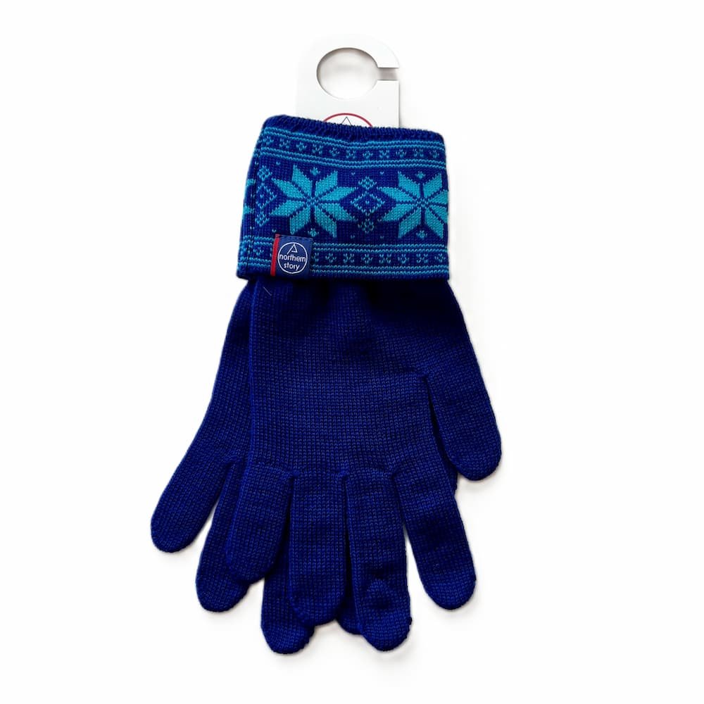 Finger hansker bl/turkis