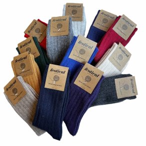 Ribstrikket merino uldsokker