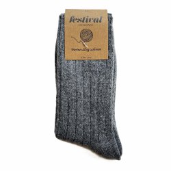 Ribstrikket merino uldsokker-gr 