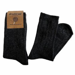 Ribstrikket merino uldsokker-koks gr 