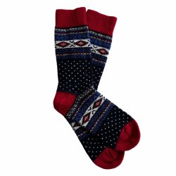 Flot original norsk uldstrmpe med klassisk luuse mnster