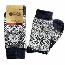 Hygge uldstrmper af 60% uld med snefnugmnster
