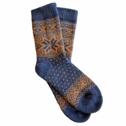 Uldstrmper med 60% ren uld med flot isstjerne mnster