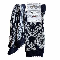 Uldstrmper med  klassisk damask mnster