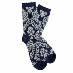 Uldstrmper med  klassisk damask mnster