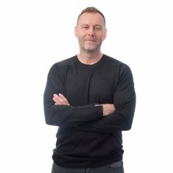 Flot og super bld langrmet t-shirt i 100% merinould